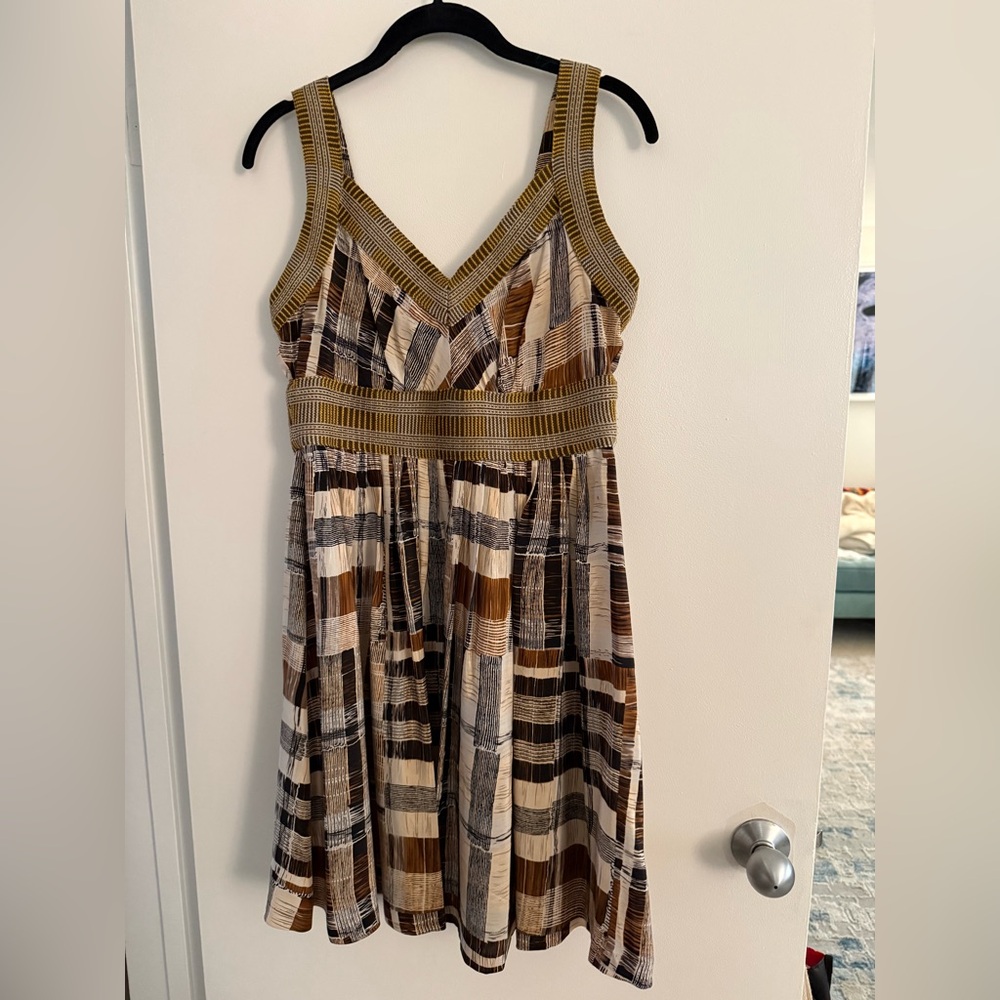 Plenty by Tracy Reese Brown and Cream Plaid Midi Dress